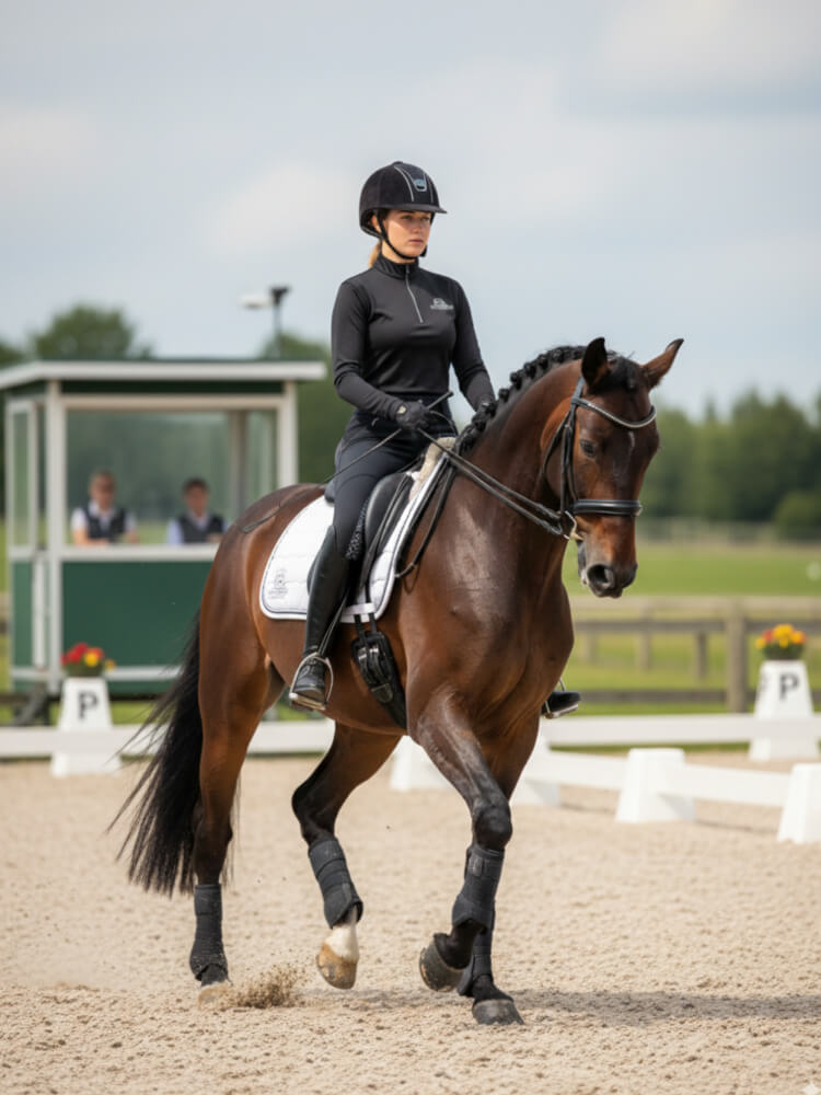 Black Long Sleeve base layer with grey logo & mesh equestrian shirt loose fit